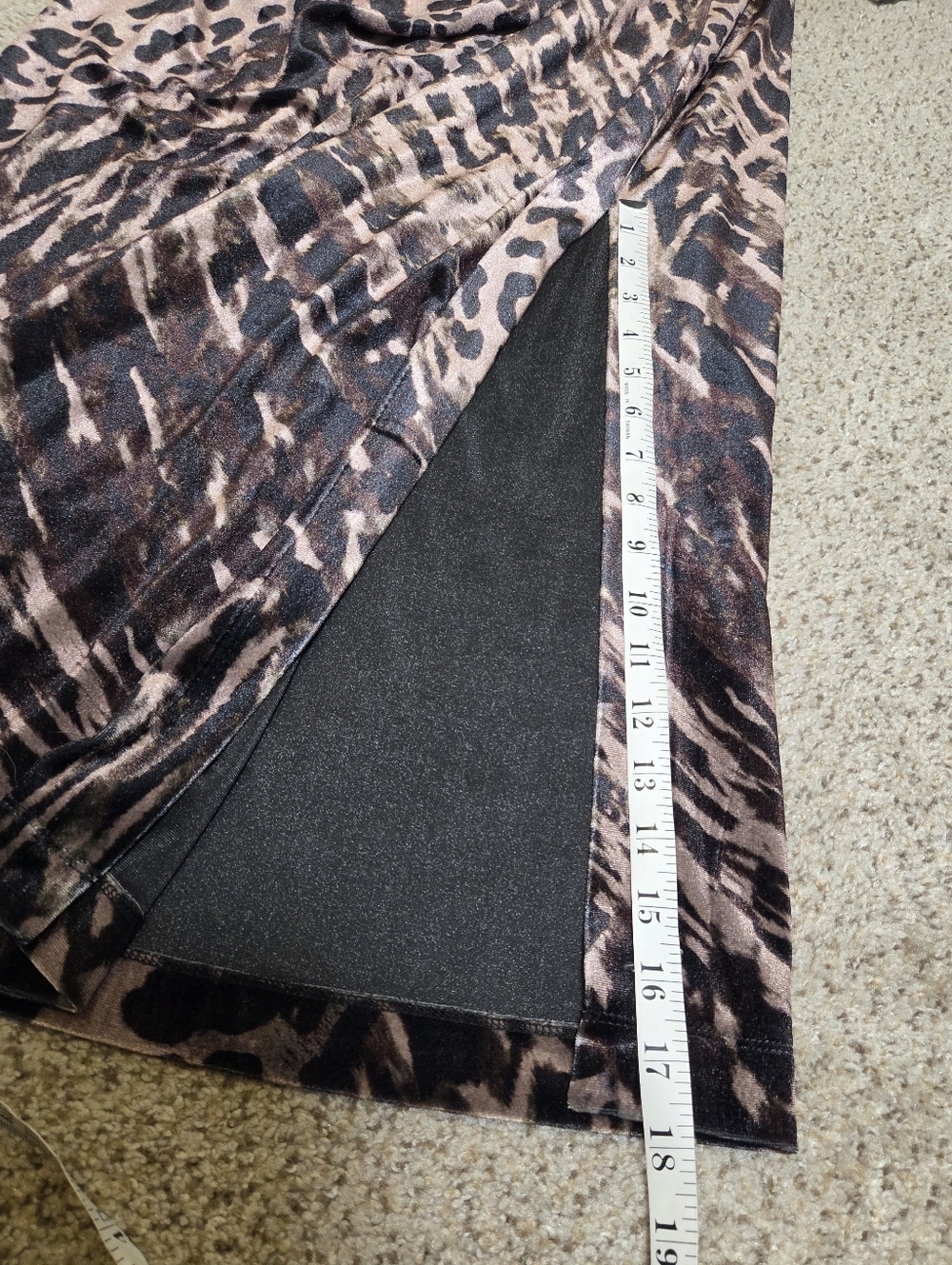 Reiss Briana Velvet Leopard Midi Dress Black/Brown Off Shoulder Long Women's 8 - Picture 10 of 11